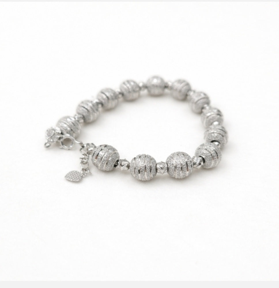 Elegant Silver Beaded Bracelet