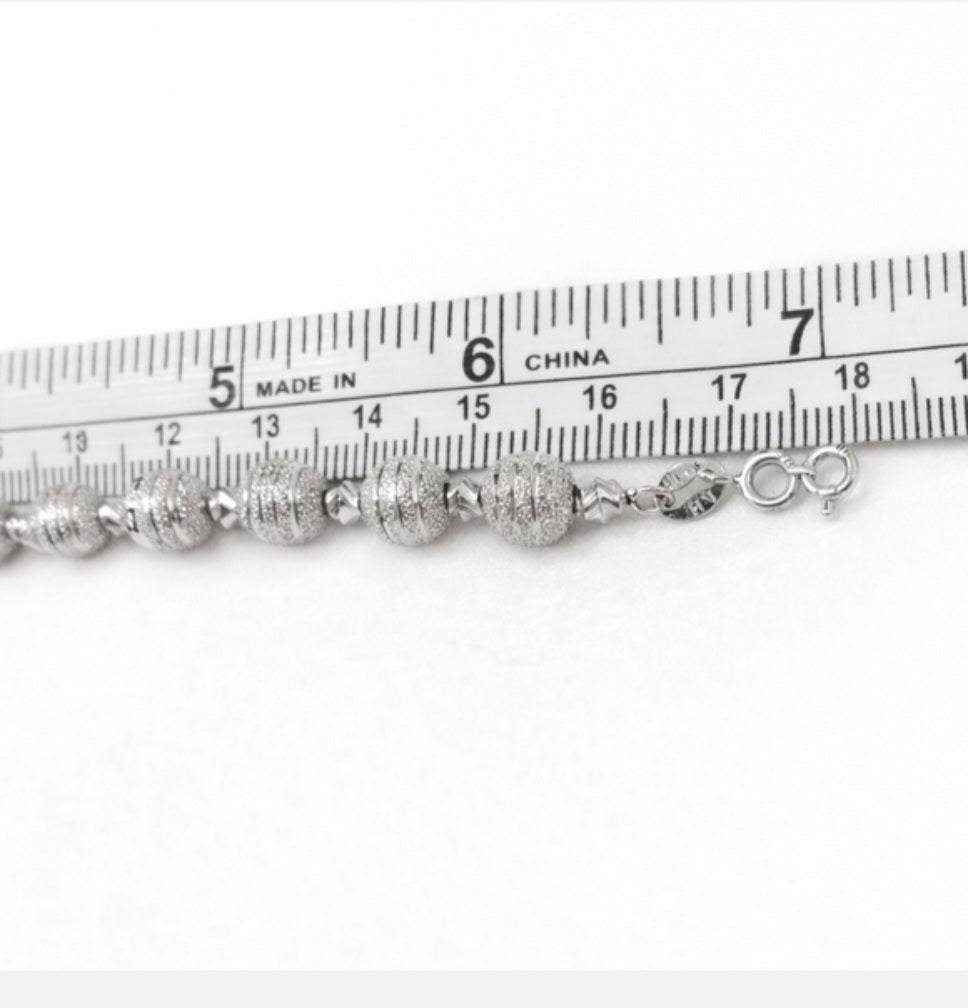 Elegant Silver Beaded Bracelet
