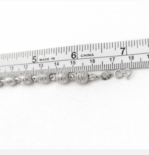 Elegant Silver Beaded Bracelet