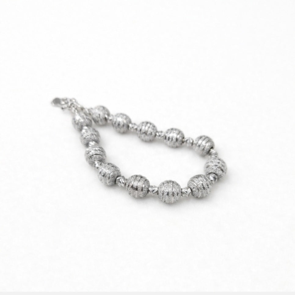 Elegant Silver Beaded Bracelet