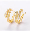 18K Gold Plate Elegant Snake Inlay Copper zircon Earrings
